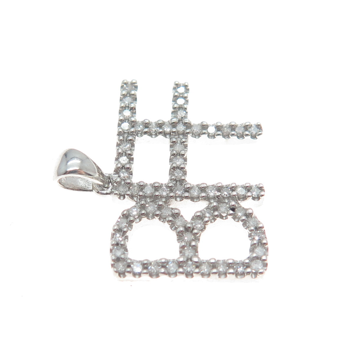 SUN 925 Sterling Silver Real Diamond Best Friends Forever Minimalist Pendant