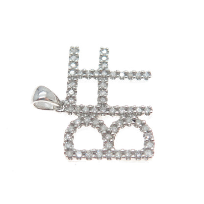 SUN 925 Sterling Silver Real Diamond Best Friends Forever Minimalist Pendant
