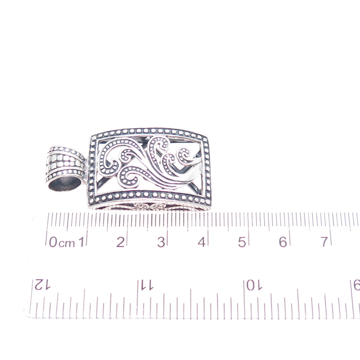 SILPADA 925 Sterling Silver Vintage Paisley Filigree Oxidized Charm Pendant