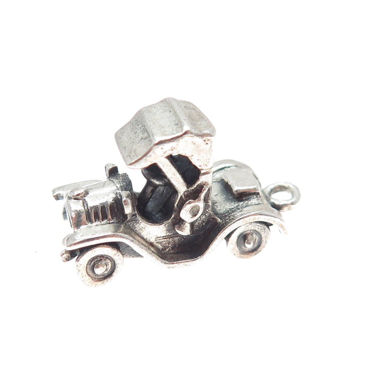 JEWELART 925 Sterling Silver Vintage Retro Truck Oxidized 3D Charm Pendant