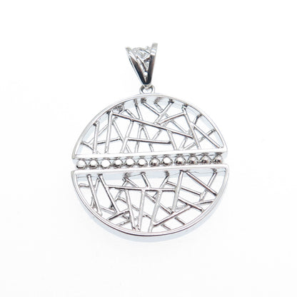 925 Sterling Silver Modernist Beaded Charm Pendant