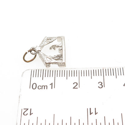 JAY POSON Sterling Silver Vintage Nativity Scene Christmas Mini Charm Pendant
