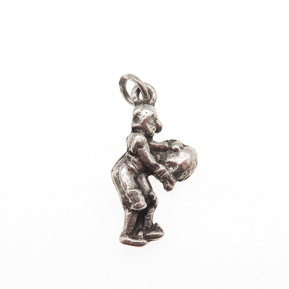 925 Sterling Antique Art Deco Matador Bull Fighter Oxidized Mini Charm Pendant