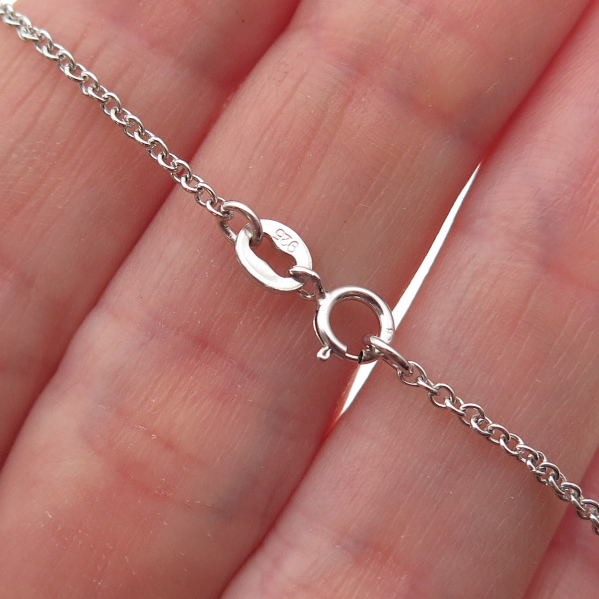 925 Sterling Silver Real Round-Cut Peridot & C Z Cable Chain Necklace 16-18"