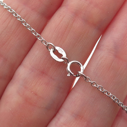 925 Sterling Silver Real Round-Cut Peridot & C Z Cable Chain Necklace 16-18"