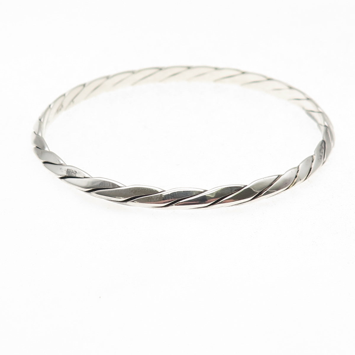 Tiffany & Co. 925 Sterling Silver Antique Art Deco Twisted Bangle Bracelet 8"