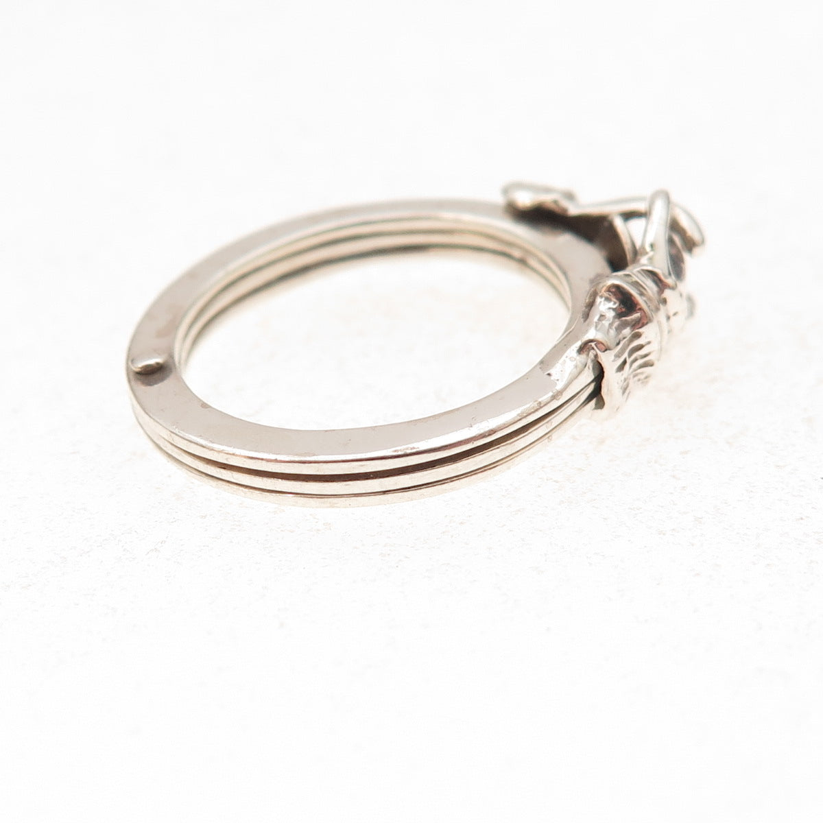 925 Sterling Silver Vintage Mexico Fede Gimmel Friendship Folding Ring Size 6.5
