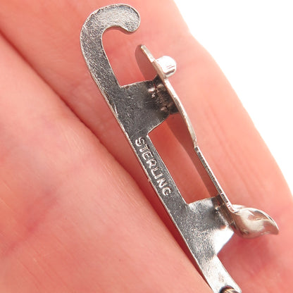 925 Sterling Silver Vintage Ice Skating Shoe 3D Charm Pendant