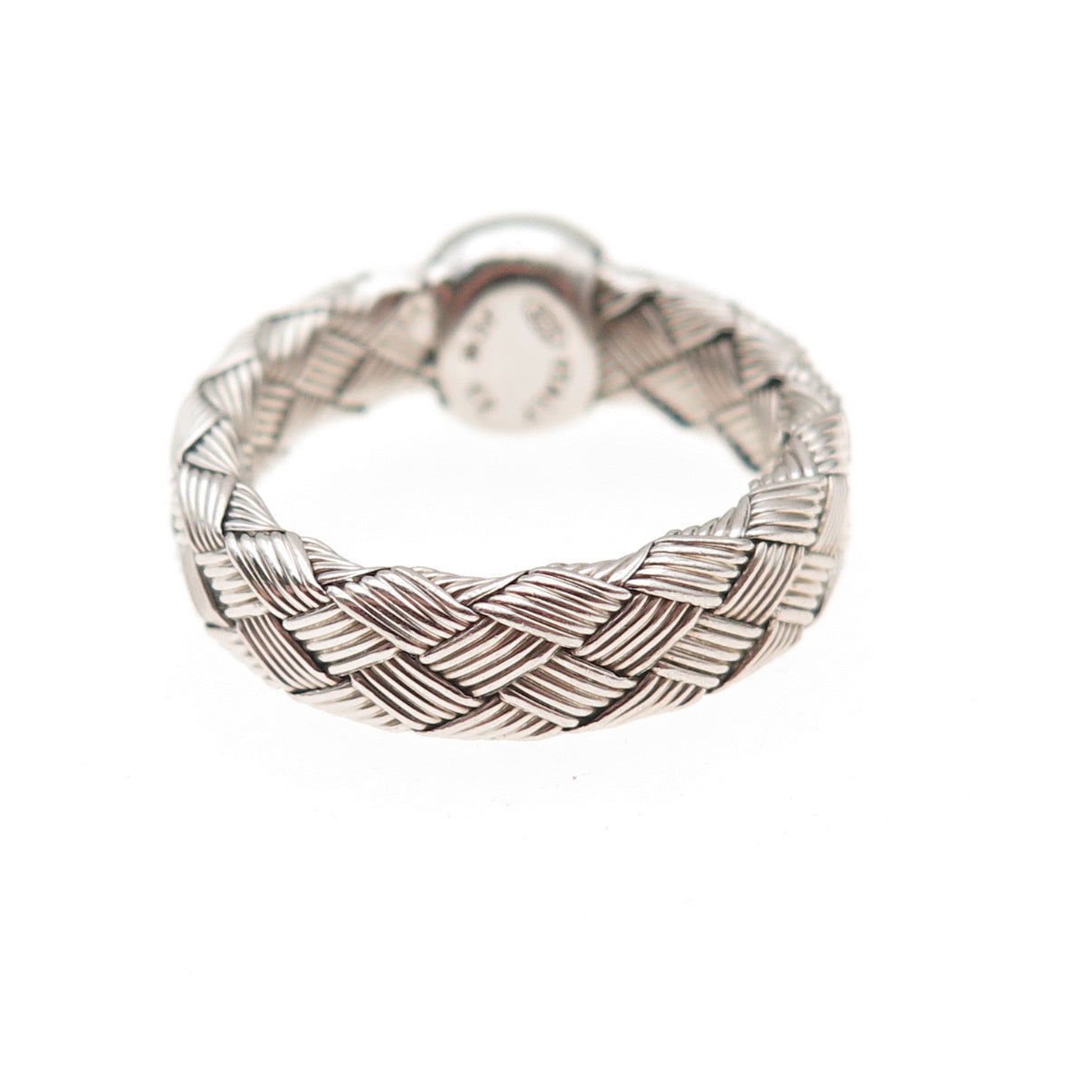 Jacmel Mauritius 925 Sterling Silver Round-Cut C Z Woven Ring Size 6.75