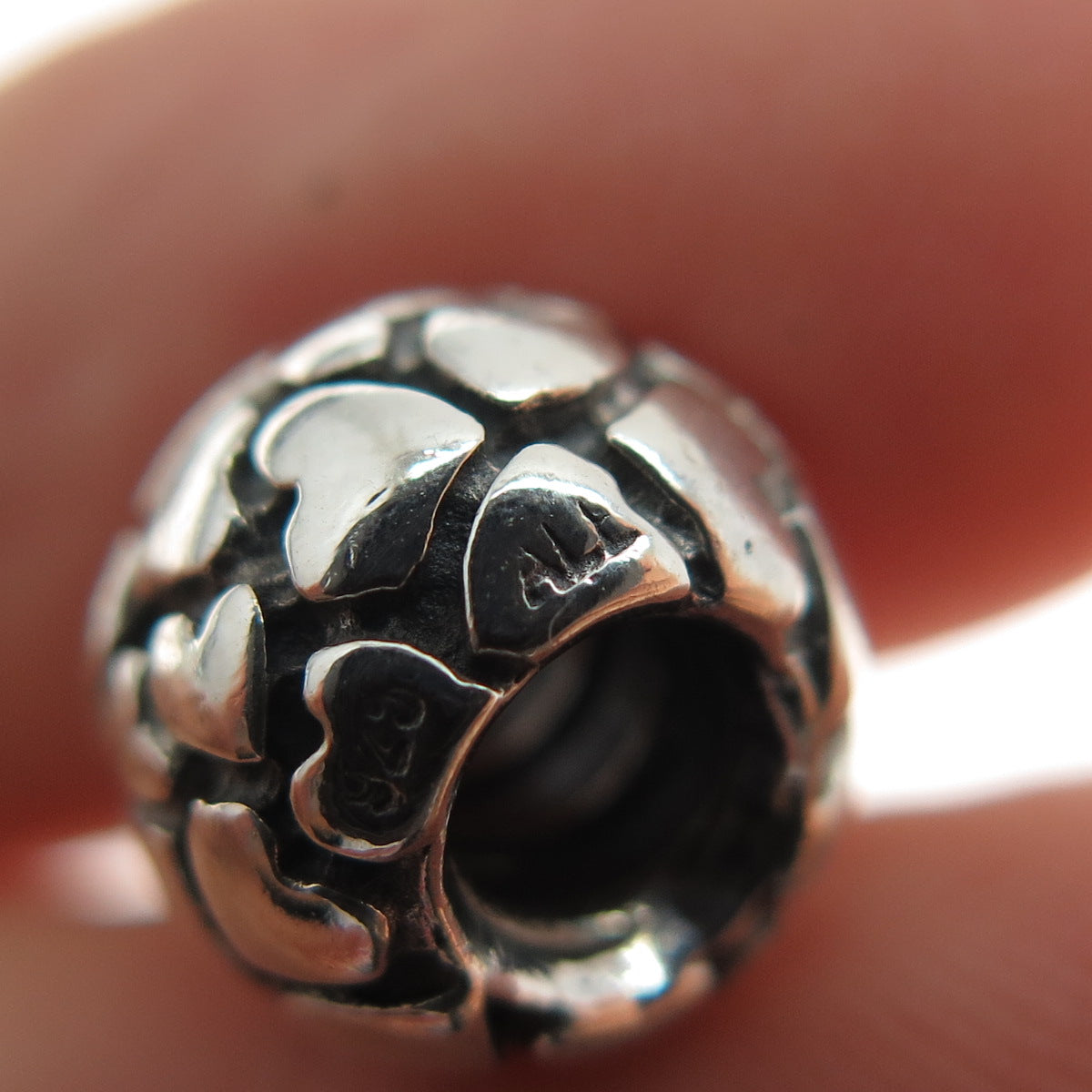 PANDORA 925 Sterling Silver Lots of Love Slide Bead Charm