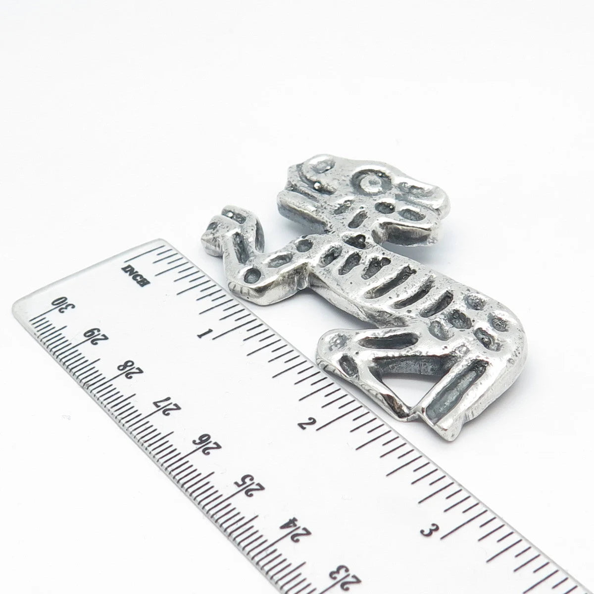 925 Sterling Silver Vintage Tribal Pin Brooch