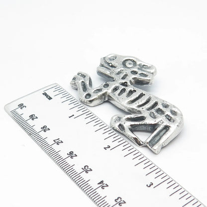925 Sterling Silver Vintage Tribal Pin Brooch