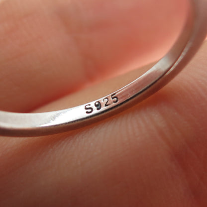 925 Sterling Silver Round-Cut C Z Open Heart Ring Size 6
