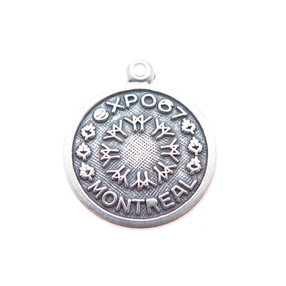 925 Sterling Silver Vintage 1967 ISJC Expo Friendship Minimalist Charm Pendant