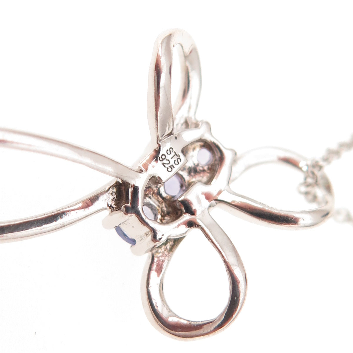 Chuck Clemency 925 Sterling Silver Real Tanzanite Cross Cable Chain Necklace 20"