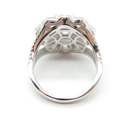 925 Sterling Silver Round-Cut C Z Ring Size 8