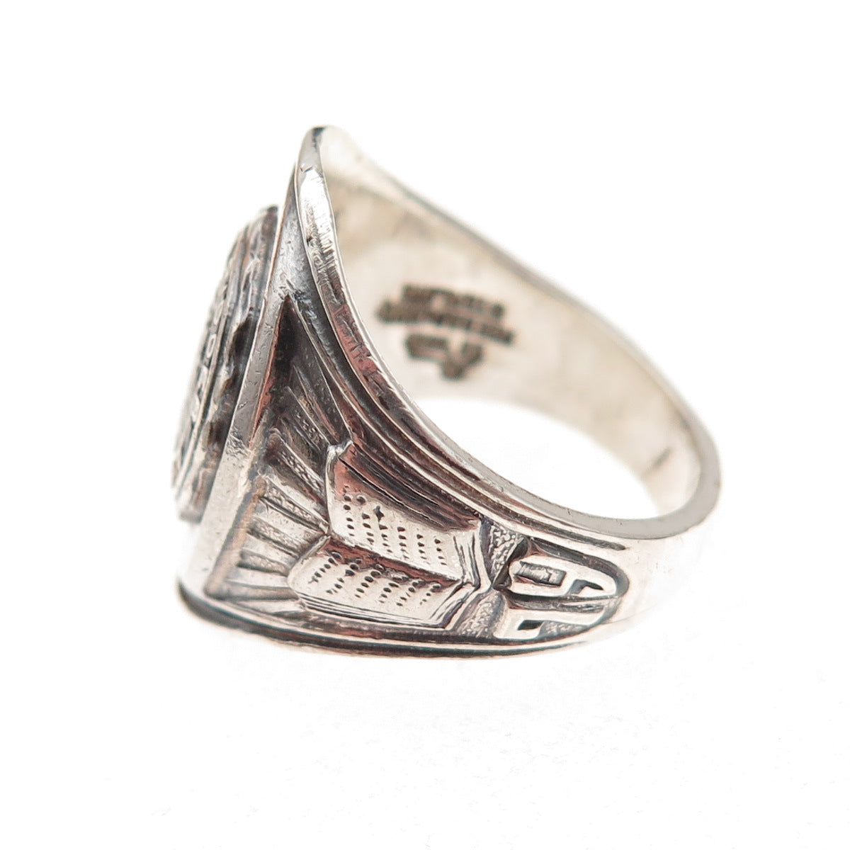 Reed & Co. Sterling Vintage 1979 Enamel Herman Ridder JH School Ring Size 8.75