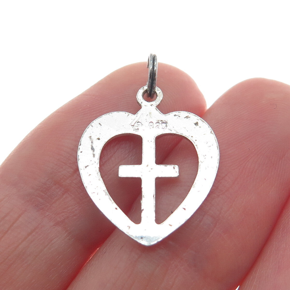LISA LEE CREATIONS 925 Sterling Silver Vintage Cross in the Heart Pendant