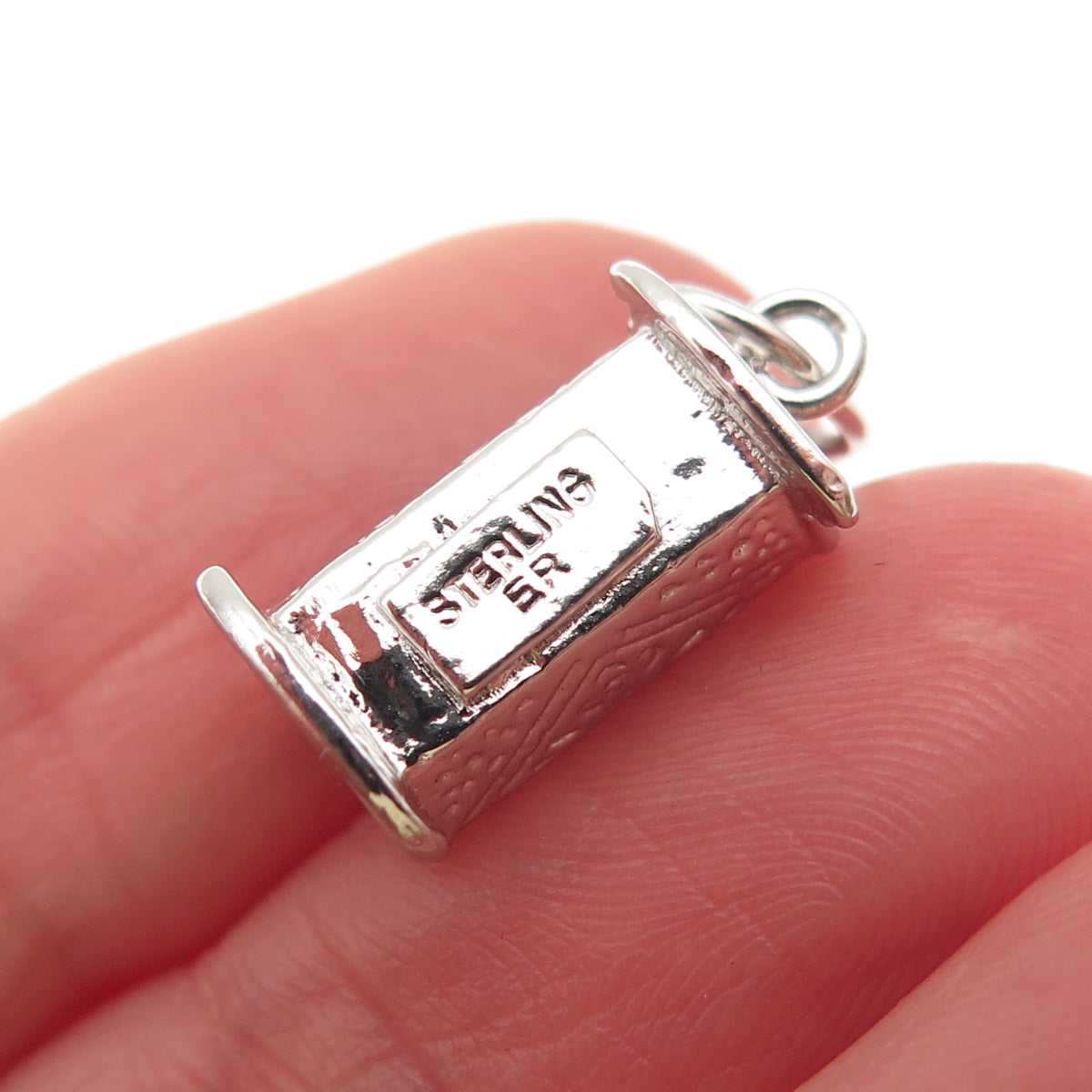 925 Sterling Silver Vintage Baby Rocking Cradle 3D Mini Charm Pendant