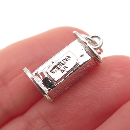 925 Sterling Silver Vintage Baby Rocking Cradle 3D Mini Charm Pendant