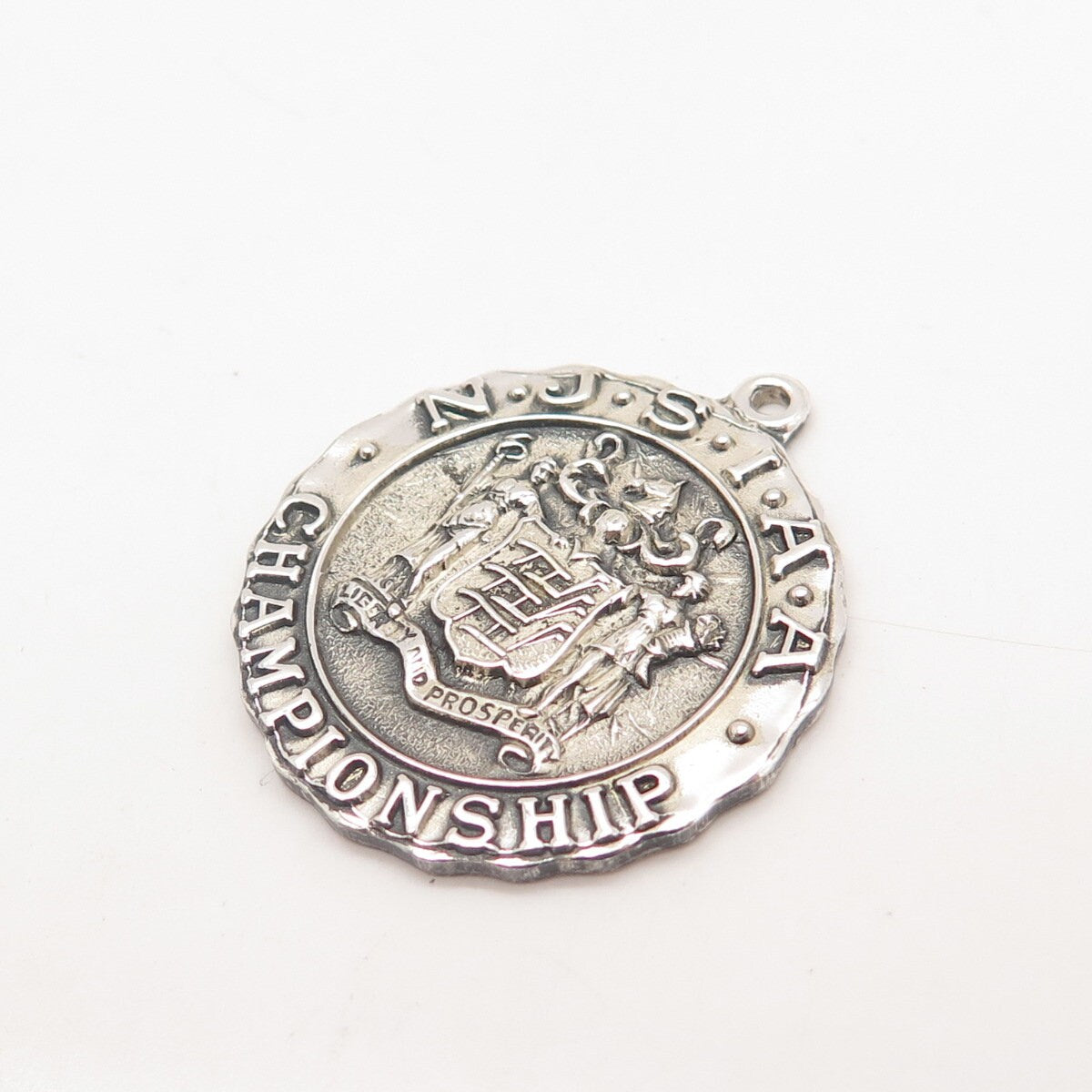 925 Sterling Silver Vintage NJSIAA Championship Tennis Singles Runner-Up Pendant