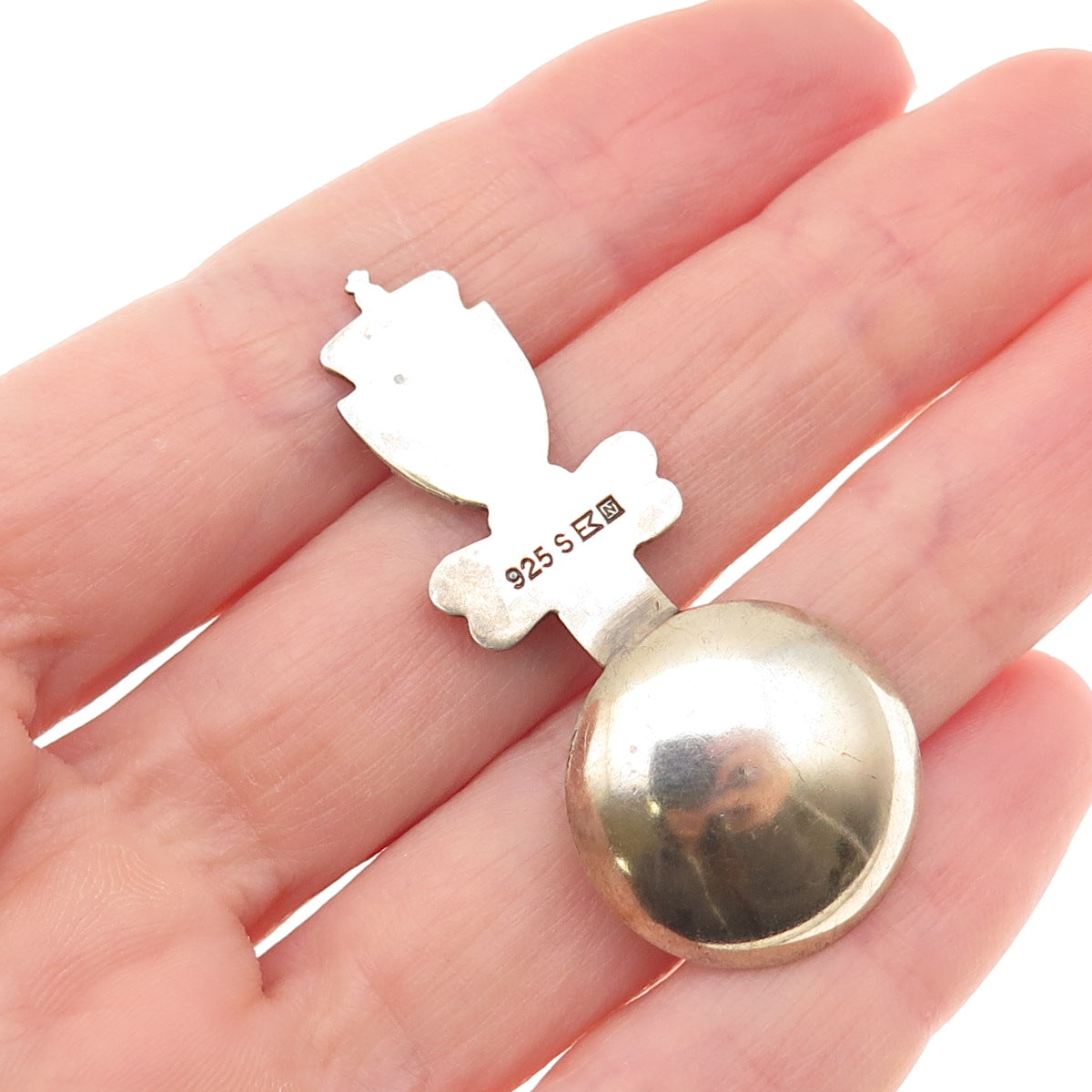 Einar Modahl Sterling Gold Plated Vintage Enamel Norway Coat of Arms Salt Spoon