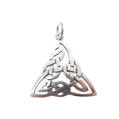 925 Sterling Silver Vintage Celtic Trinity Charm Pendant