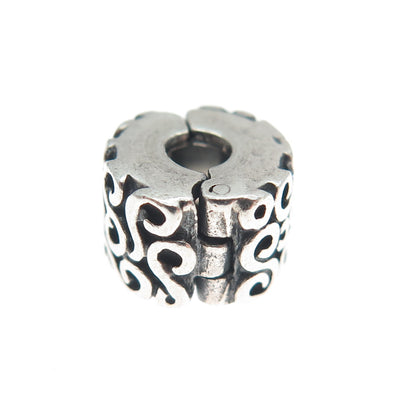PANDORA 925 Sterling Silver Swirl Oxidized Clip Charm