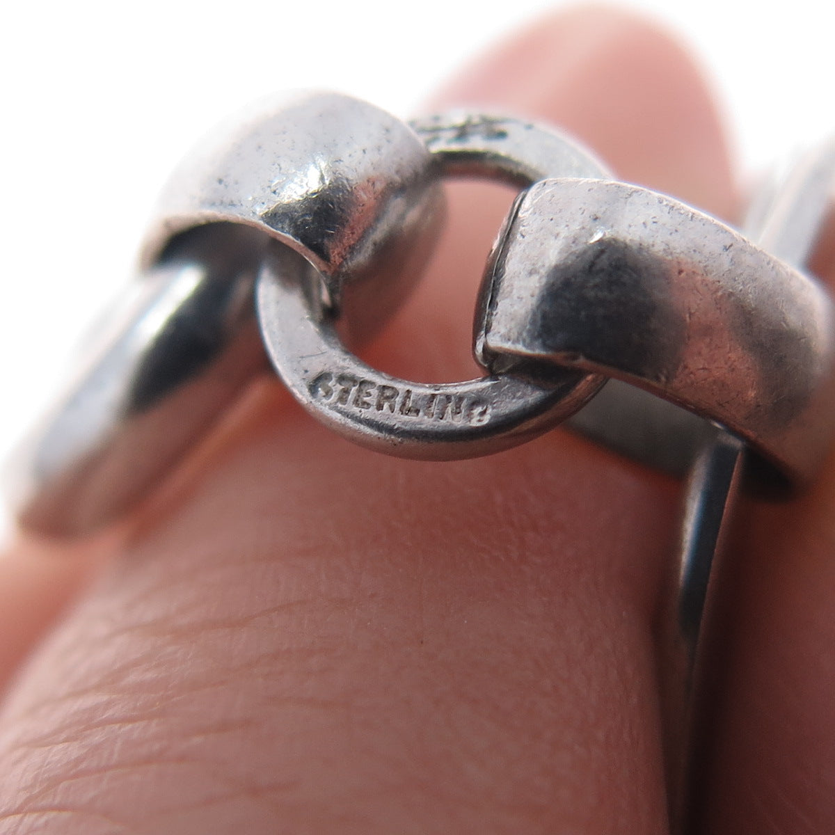 CARL ART 925 Sterling Silver Antique Art Deco Opalite Flower Bracelet 7"