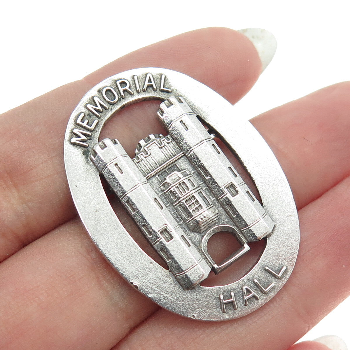 DYER Sterling Silver Antique Art Deco 1928 Indianapolis "Memorial Hall" Brooch