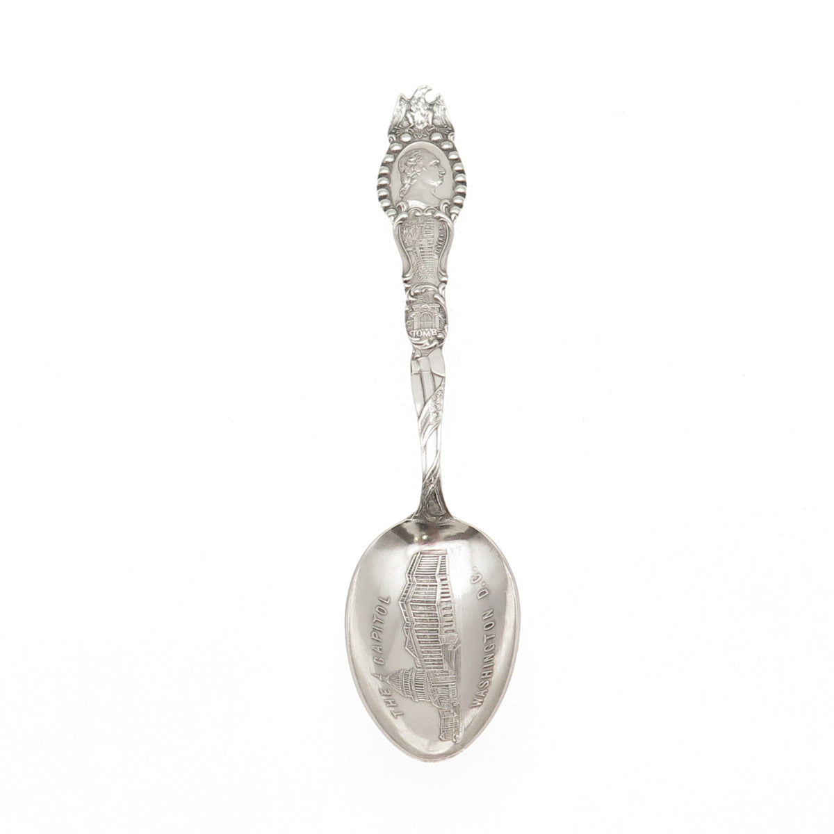 Campbell - Metcalf Sterling Antique Art Deco Washington US Capitol Coffee Spoon