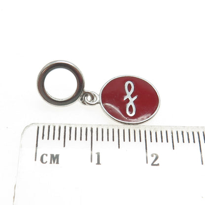 ENDLESS 925 Sterling Silver Red Enamel Infinity Love Dangle Charm