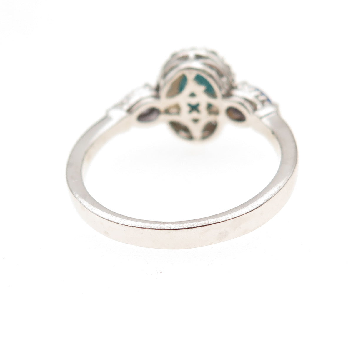 Chuck Clemency 925 Sterling Silver Real Turquoise Tanzanite Topaz Ring Size 8.25