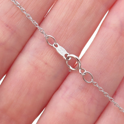 925 Sterling Silver Real Citrine & White Topaz Cable Chain Necklace 18"