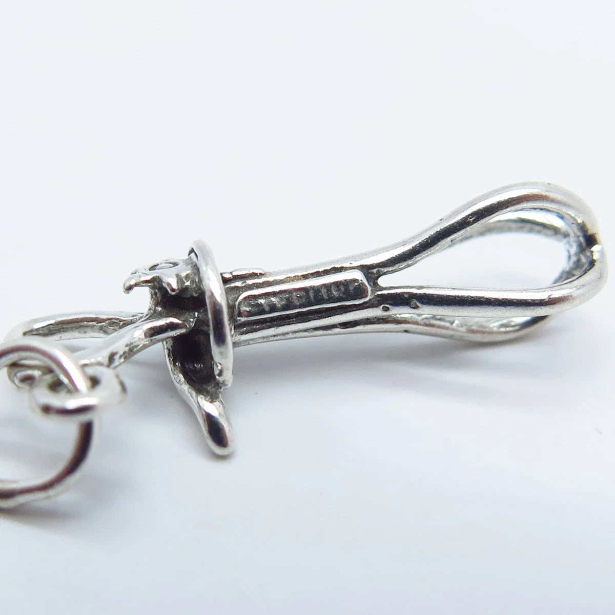 925 Sterling Silver Vintage Old Fashioned Hand Mixer Modernist Pendant