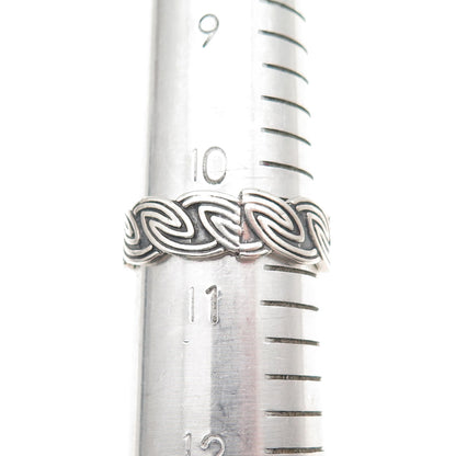 925 Sterling Silver Vintage Celtic Oxidized Band Ring Size 10.75