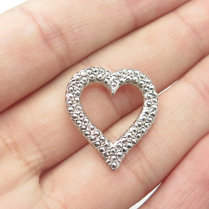 925 Sterling Silver Antique Art Deco Kilmer & Daniels Marcasite Heart Pendant