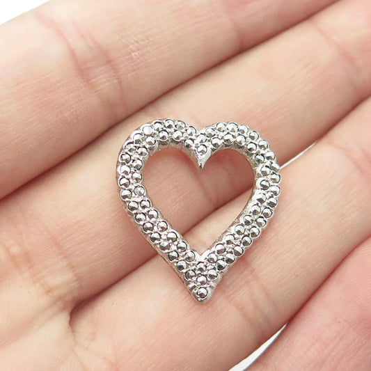 925 Sterling Silver Antique Art Deco Kilmer & Daniels Marcasite Heart Pendant