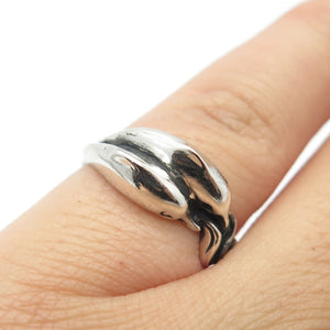 925 Sterling Silver Vintage Friendly Dolphin Ring Size 5
