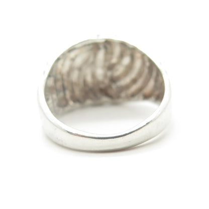 925 Sterling Silver Vintage Modernist Dome Ring Size 5.5