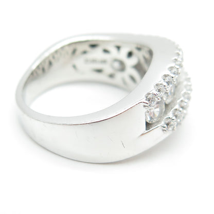 925 Sterling Silver Graduated Round-Cut C Z Ring Size 7.25