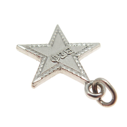 925 Sterling Silver Vintage 1961 Founders Day Beta Sigma Phi Star Charm Pendant