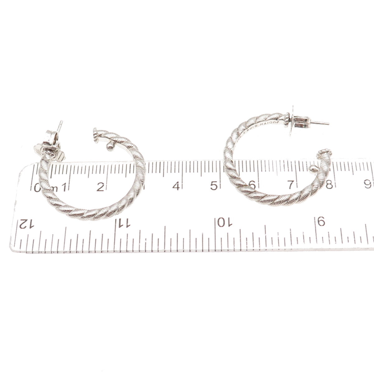 Judith Ripka 925 Sterling Silver Twisted Hoop Earrings