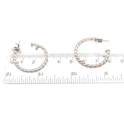 Judith Ripka 925 Sterling Silver Twisted Hoop Earrings
