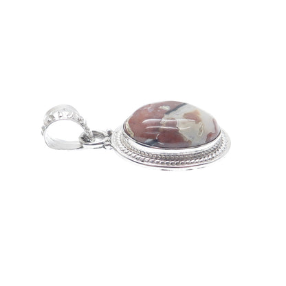 925 Sterling Silver Vintage Real Agate Charm Pendant