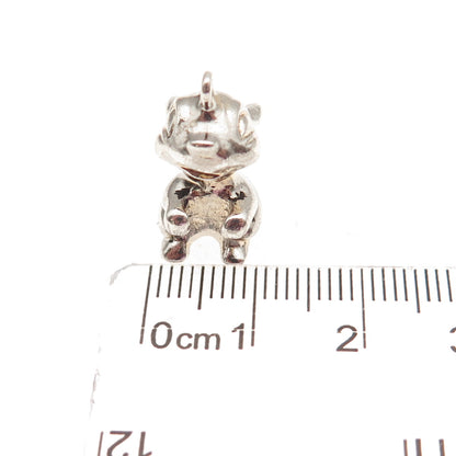 925 Sterling Silver Vintage Germany Bunny 3D Mini Charm Pendant