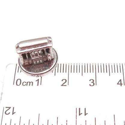925 Sterling Silver Vintage Cable Car 3D Charm Pendant