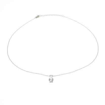 925 Sterling Silver Round-Cut C Z Cable Chain Adjustable Necklace 18-20"