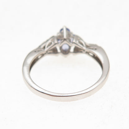 Chuck Clemency 925 Sterling Silver Real Tanzanite & White Topaz Ring Size 7