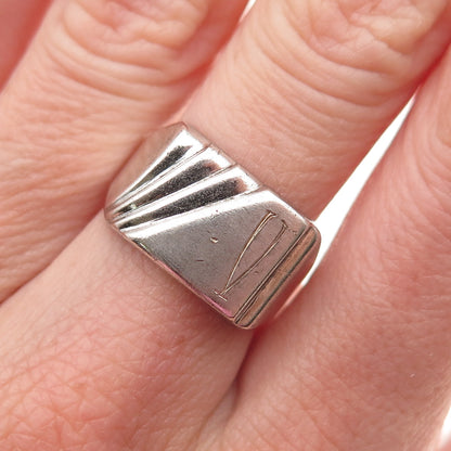 ESPO Joseph Esposito 925 Sterling Silver Antique Art Deco Oxidized Ring Size 7